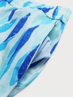 Blue Geometric Men's 5" Beach Swimming Trunks - Image 5