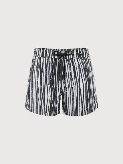 Hapnix® - The Zebra Stripe Men's 5" Swim Trunks
