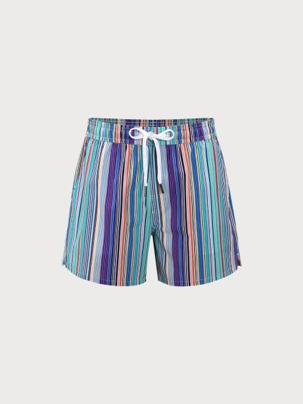 Hapnix® - The Colorful Stripe Men's 5" Swim Trunks
