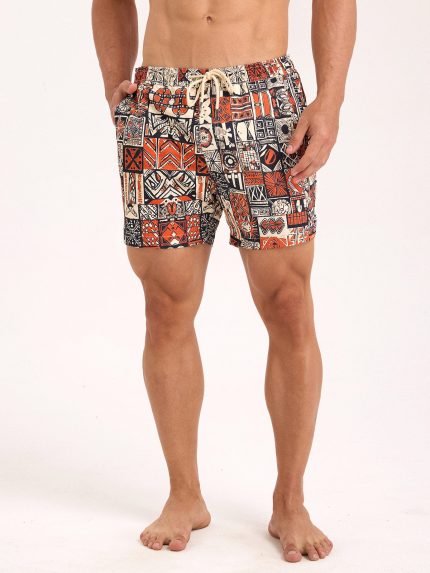Hapnix®- AfricaⅡ- The Orange Men's 5" Swim Trunks