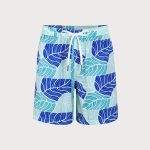 Blue Contrast Beach Men's 7" Swimming Trunks