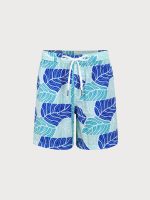 Blue Contrast Beach Men's 7" Swimming Trunks