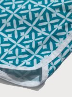 Blue Plaid Beach Men's 7" Swimming Trunks - Image 5