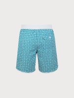 Blue Plaid Beach Men's 7" Swimming Trunks - Image 2