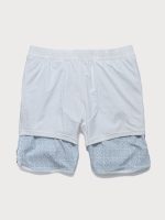 Blue Plaid Beach Men's 7" Swimming Trunks - Image 3