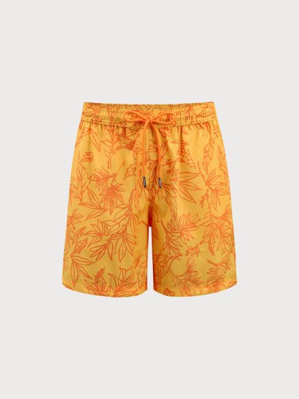 The Yellow Floral Beach Men's 7" Swimming Trunks