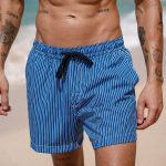 Hapnix® - The Blue Stripe Men's 5" Swim Trunks