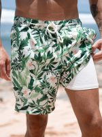 Hapnix® - The Green Floral Men's 7" Swim Trunks - Image 3