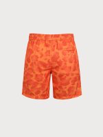 Orange Print Beach Men's 7" Swimming Trunks - Image 2
