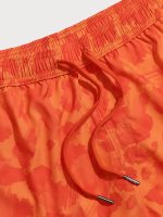 Orange Print Beach Men's 7" Swimming Trunks - Image 4