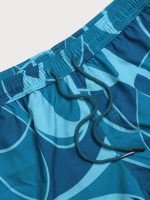 The Blue Geometric Men's 5" Swimming Trunks - Image 4