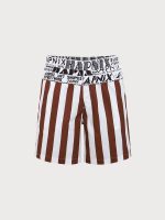 Hapnix® - The Coffee Stripe Men's 7" Swim Trunks - Image 5