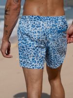 Hapnix® - The Blue Leopard Men's 5" Swim Trunks - Image 3