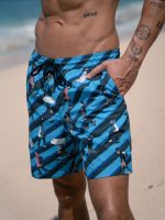 Hapnix® - The Blue Black Men's 7" Swim Trunks - Image 3