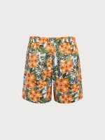 Hapnix® - The Orange Floral Men's 7" Swim Trunks - Image 7