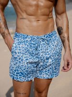 Hapnix® - The Blue Leopard Men's 5" Swim Trunks - Image 2