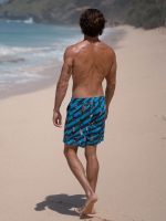 Hapnix® - The Blue Black Men's 7" Swim Trunks - Image 4