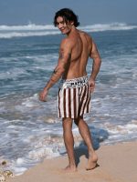 Hapnix® - The Coffee Stripe Men's 7" Swim Trunks - Image 3