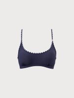 Navy Contrast Stitch Bikini Top - Image 10