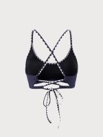 Navy Contrast Stitch Bikini Top - Image 11