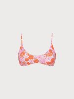 Orange Floral Backless Bikini Top - Image 5