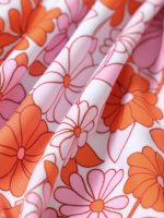 Orange Floral Backless Bikini Top - Image 7