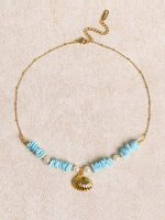 Light Blue Starry Ocean Pearl Shell Necklace - Image 2