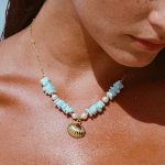 Light Blue Starry Ocean Pearl Shell Necklace
