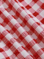 Red Gingham Ruched Bikini Bottom - Image 9
