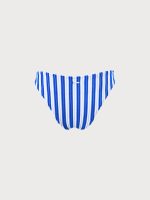 Navy Plush Texture Stripe Bikini Bottom - Image 7