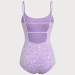 Purple Print Cut-Out Surf One Piece