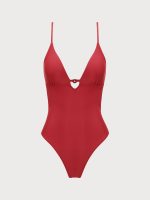 ECONYL® Red Cutout One Piece Swimwear - Image 6
