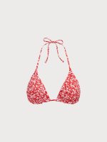Red Reversible Floral Halter Bikini Top - Image 9