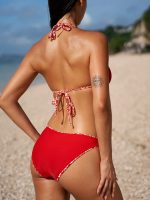 Red Reversible Floral Halter Bikini Top - Image 8