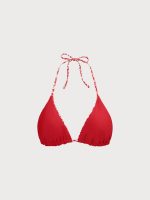 Red Reversible Floral Halter Bikini Top - Image 10