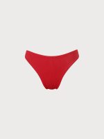 Red Solid Low Waisted Bikini Bottom - Image 6
