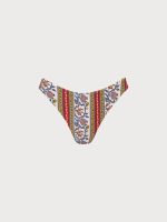 Burgundy Reversible Floral Bikini Bottom - Image 6