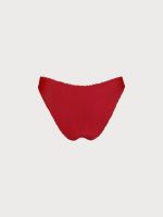 Burgundy Reversible Floral Bikini Bottom - Image 9