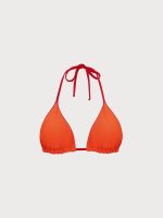ECONYL® Red Reversible Halter Triangle Bikini Top - Image 11