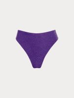 Purple Solid Lurex Bikini Bottom - Image 5