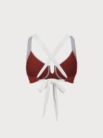Red Contrast V Notch Plus Size Bikini Top - Image 8