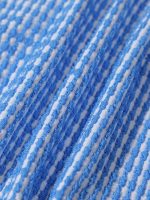 Blue Textured Striped Knot Bikini Top - Image 7