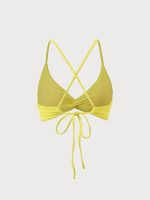 Yellow Twist Cross Back Bikini Top - Image 6