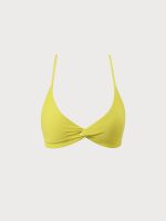 Yellow Twist Cross Back Bikini Top - Image 5