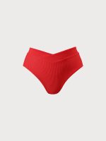 Red V-Cut Plus Size Bikini Bottom - Image 6