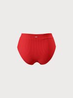 Red V-Cut Plus Size Bikini Bottom - Image 7