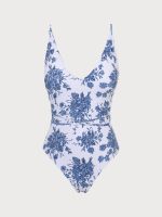 V Neck Backless One-Piece Swimsuit - Image 6