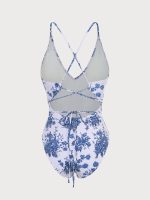 V Neck Backless One-Piece Swimsuit - Image 7