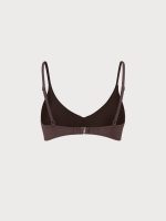 Coffee V-Neck Ribbed Bikini Top - Image 7