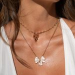 Gold Oil-Drip Bow Necklace